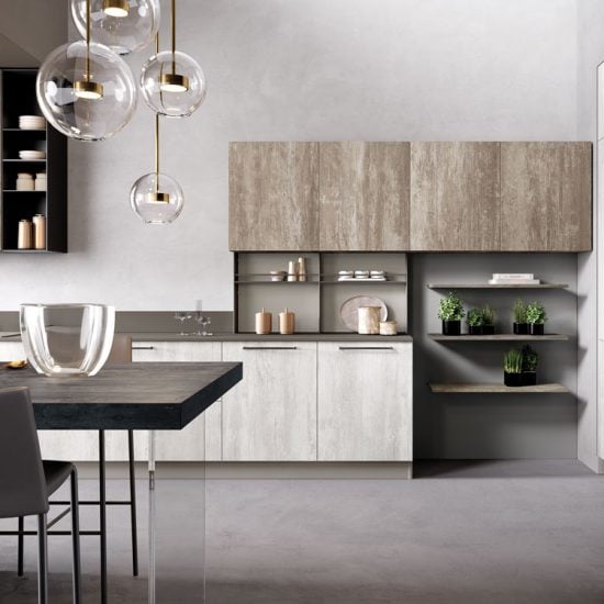 Cucina moderna con maniglia e sistema gola FUTURA, design innovativo