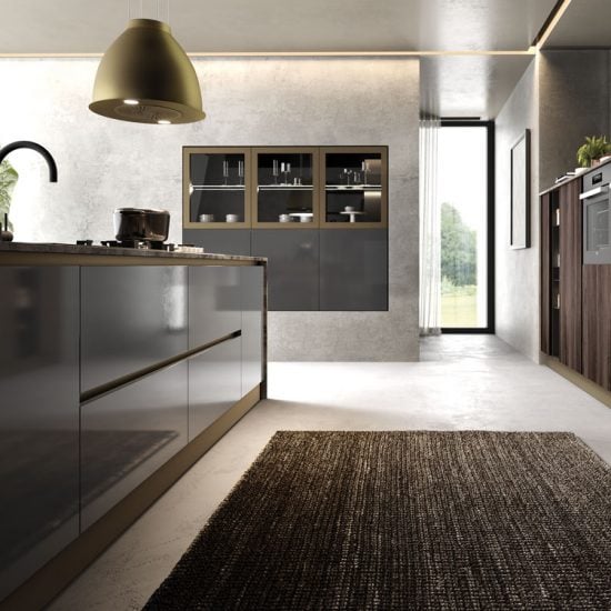 Cucina moderna con maniglia e sistema gola FUTURA, design innovativo